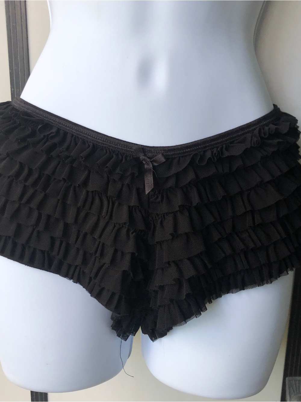 Spirit Black Ruffled High-Waist Shorts